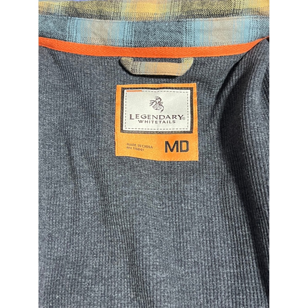 Legendary Whitetails Mens Plaid Thermal Lined Flannel Shirt Jacket Blue Tan MD - Picture 8 of 16